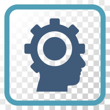 Cyborg dişli vektör simgesi bir çerçeve içinde