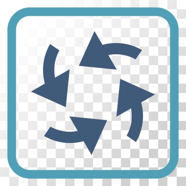 Siklon oklar bir çerçeve içinde simge vektör