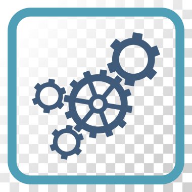 Mekanizması vektör simgesi bir çerçeve içinde