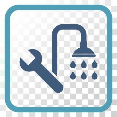 Sıhhi tesisat vektör simgesi bir çerçeve içinde