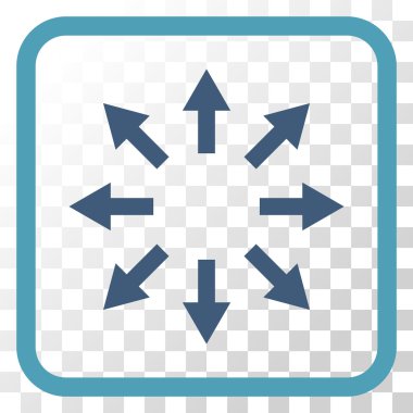 Radyal oklar bir çerçeve içinde simge vektör