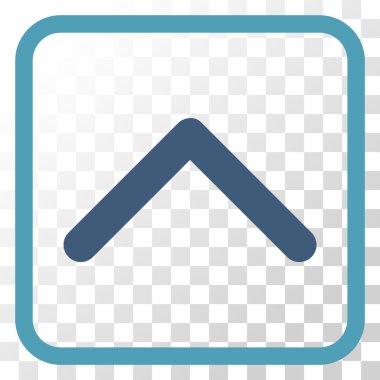 Yön yukarı vektör simgesi bir çerçeve içinde