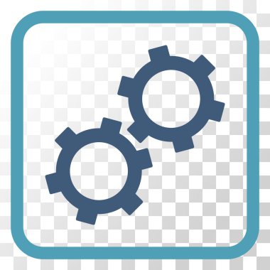 Gears'ı vektör simgesi bir çerçeve içinde