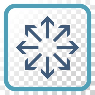 Radyal oklar bir çerçeve içinde simge vektör