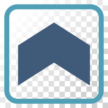 Yön yukarı vektör simgesi bir çerçeve içinde