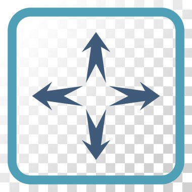 Genişletin okları vektör simgesi bir çerçeve içinde