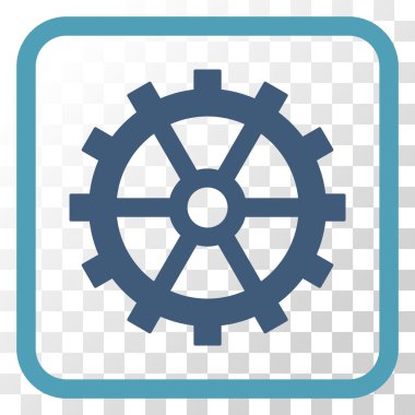 Dişli vektör simgesi bir çerçeve içinde