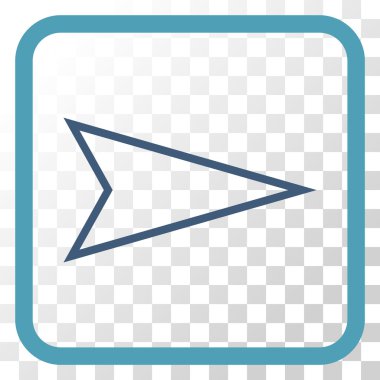 İşaretçi doğru vektör simgesi bir çerçeve içinde