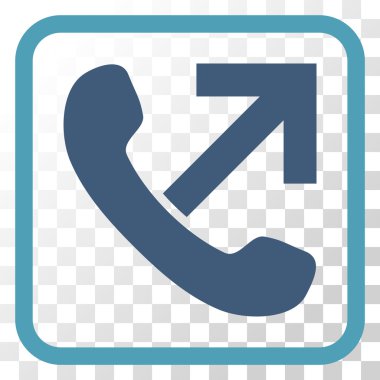 Giden arama vektör simgesi bir çerçeve içinde