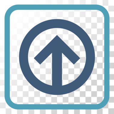 Yön yukarı vektör simgesi bir çerçeve içinde