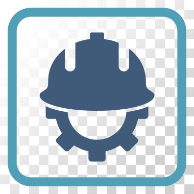 Geliştirme kask vektör simgesi bir çerçeve içinde