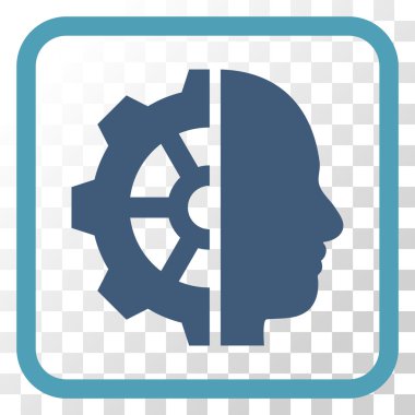 Cyborg dişli vektör simgesi bir çerçeve içinde