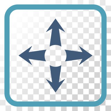 Genişletin okları vektör simgesi bir çerçeve içinde