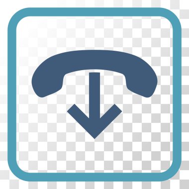 Vektör simgesi bir çerçeve içinde telefon asmak