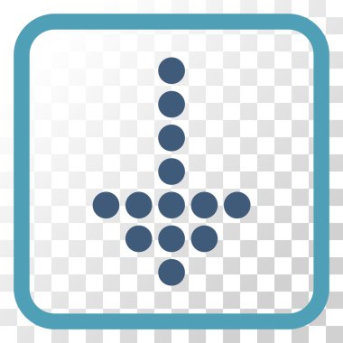 Vektör simgesi bir çerçeve içinde aşağı noktalı ok