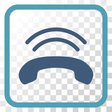 Telefon zil vektör simgesi bir çerçeve içinde