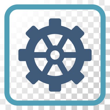 Dişli vektör simgesi bir çerçeve içinde