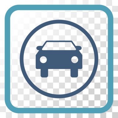 Araba vektör simgesi bir çerçeve içinde