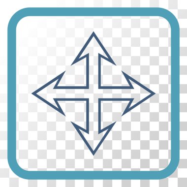 Genişletin okları vektör simgesi bir çerçeve içinde