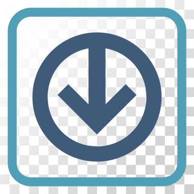 Vektör simgesi bir çerçeve içinde aşağı yön