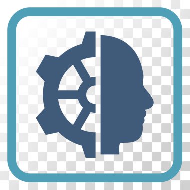 Cyborg dişli vektör simgesi bir çerçeve içinde