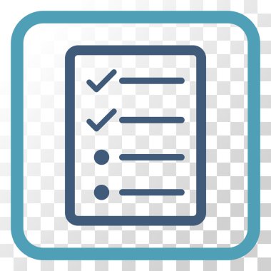 Denetim listesi sayfa vektör simgesi bir çerçeve içinde