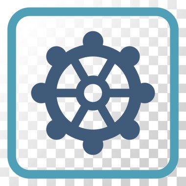 Dişli vektör simgesi bir çerçeve içinde