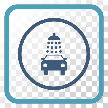 Oto yıkama vektör simgesi bir çerçeve içinde