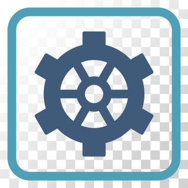 Dişli vektör simgesi bir çerçeve içinde