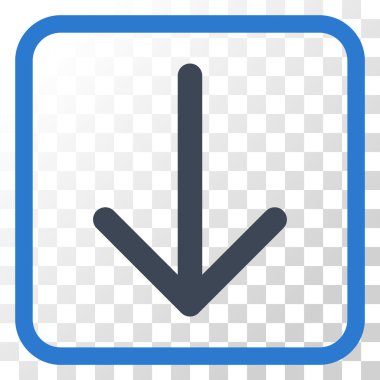 Vektör simgesi bir çerçeve içinde aşağı ok