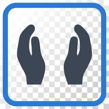 Alkış eller vektör simgesi bir çerçeve içinde