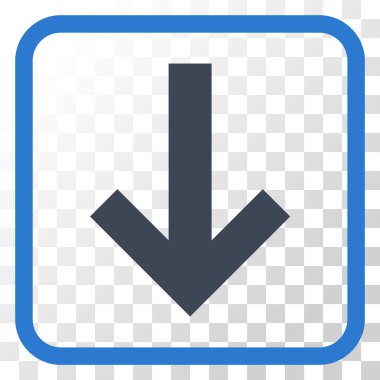 Vektör simgesi bir çerçeve içinde aşağı ok