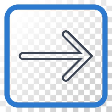 Ok sağ vektör simgesi bir çerçeve içinde