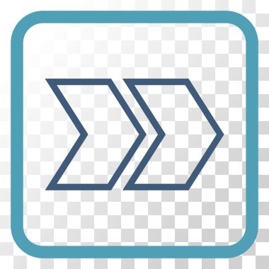 Üst karakter doğru vektör simgesi bir çerçeve içinde