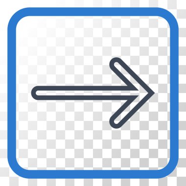 Ok sağ vektör simgesi bir çerçeve içinde