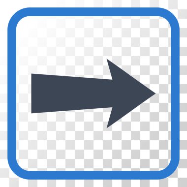 Ok sağ vektör simgesi bir çerçeve içinde