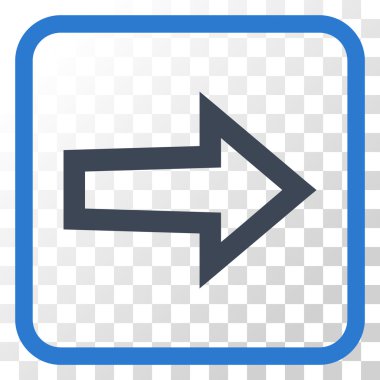 Ok sağ vektör simgesi bir çerçeve içinde