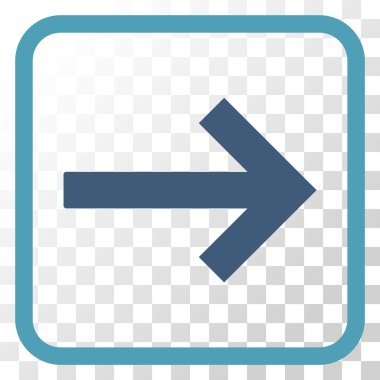 Sağ ok vektör simgesi bir çerçeve içinde