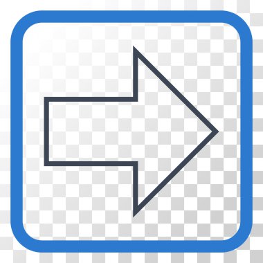 Ok sağ vektör simgesi bir çerçeve içinde