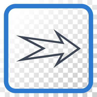 Ok sağ vektör simgesi bir çerçeve içinde