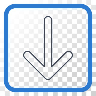 Vektör simgesi bir çerçeve içinde aşağı ok