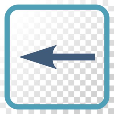 Keskin ok sol vektör simgesi bir çerçeve içinde