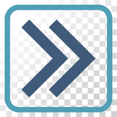 Üst karakter doğru vektör simgesi bir çerçeve içinde