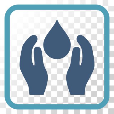 Su bakım vektör simgesi bir çerçeve içinde