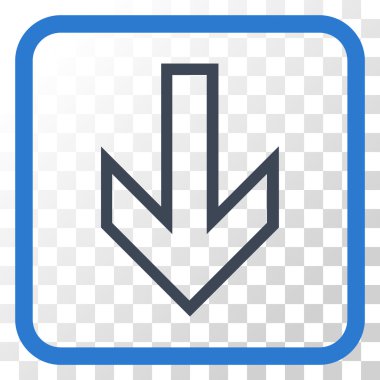 Vektör simgesi bir çerçeve içinde aşağı ok