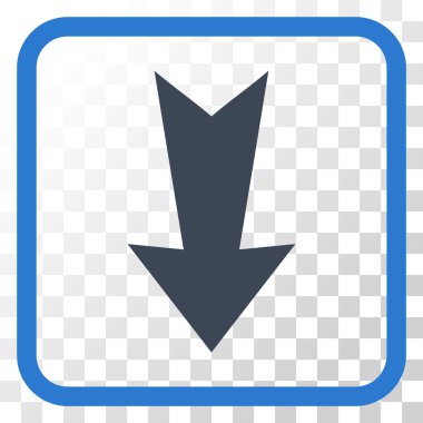 Vektör simgesi bir çerçeve içinde aşağı ok