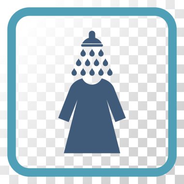 Duş yıkama kadın elbise vektör simgesi bir çerçeve içinde