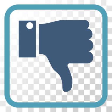 Vektör simgesi bir çerçeve içinde aşağı parmak