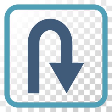 U dönüş vektör simgesi bir çerçeve içinde