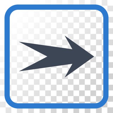 Ok sağ vektör simgesi bir çerçeve içinde